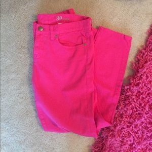 J. Crew ankle pink denim